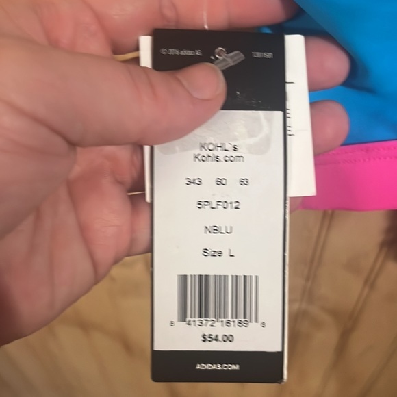 Adidas sports bra neon pink/blue‎ size L - Picture 3 of 4